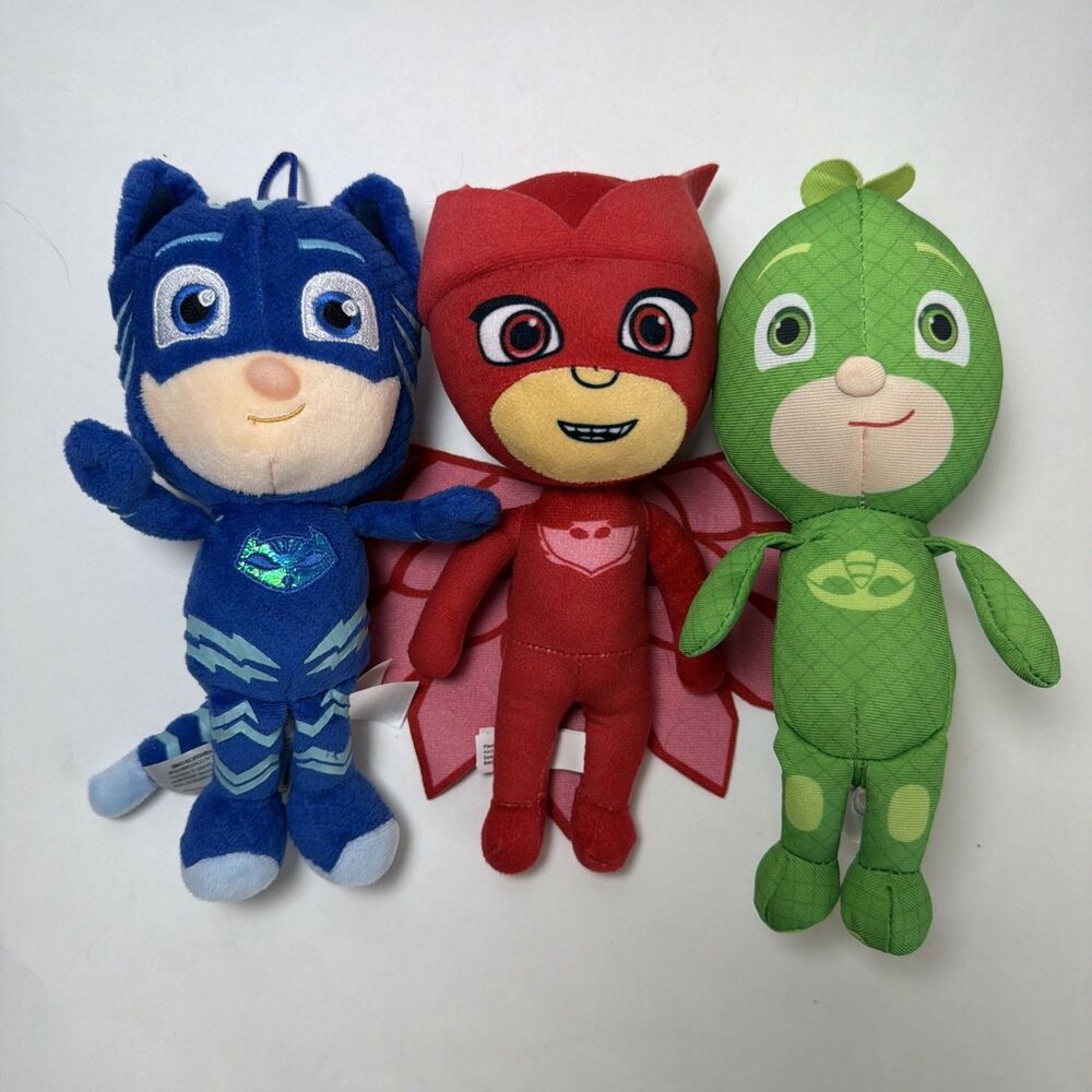 PJ Masks Toys Lot Plush Figures 9” Gekko Owlette Catboy Bundle 3 PC